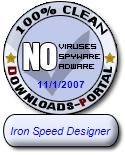 Iron Speed Designer 100% Clean Certified by Downloads-Portal